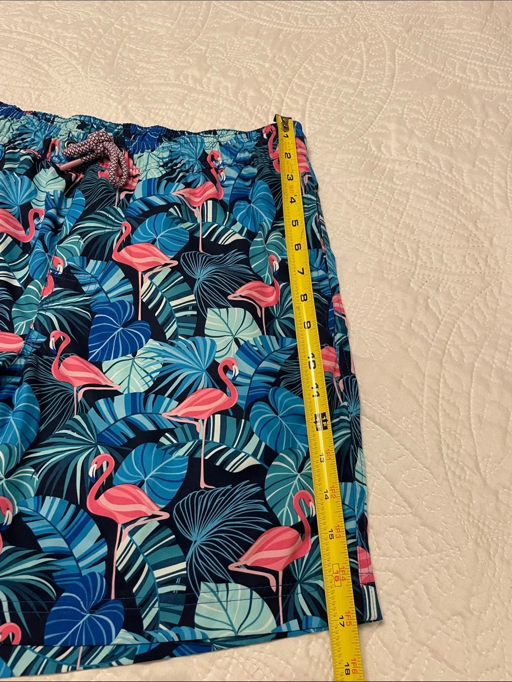 NWOT Member’s Mark Men’s Resort Swim Trunks Medium Tropical Flamingo Pattern